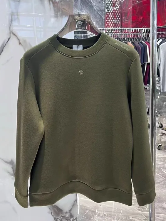 

High Quali Comfortable Men's round Ne T-irt Hoodie Faionable Versatile Cool Busin Casual Stand Fit Long Sve