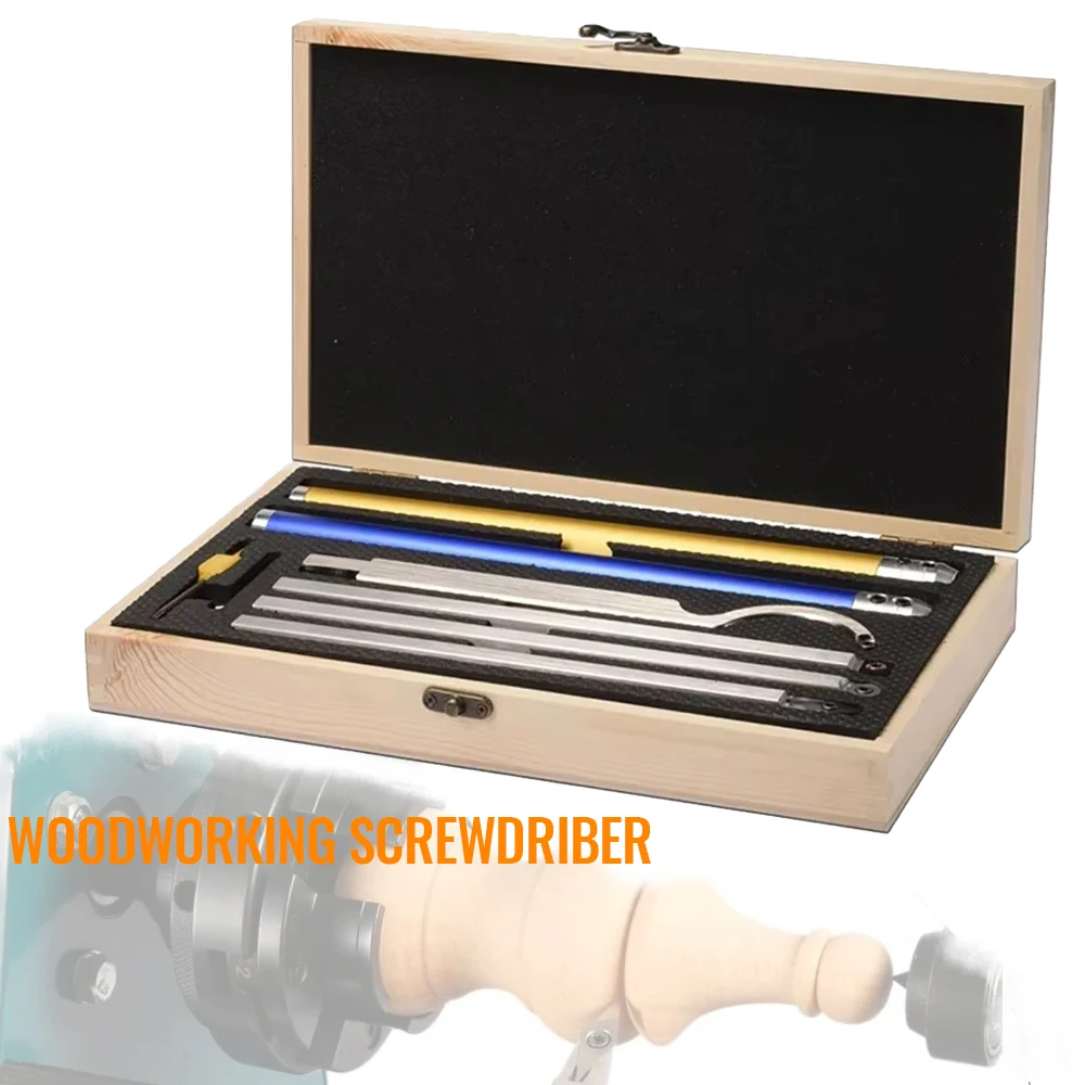 6/4 in1 Carbide Woodturning Tool Set Wood Turning Chisel Kit with Cutting Inserts & Box for Lathe Woodworking Tools Accessories
