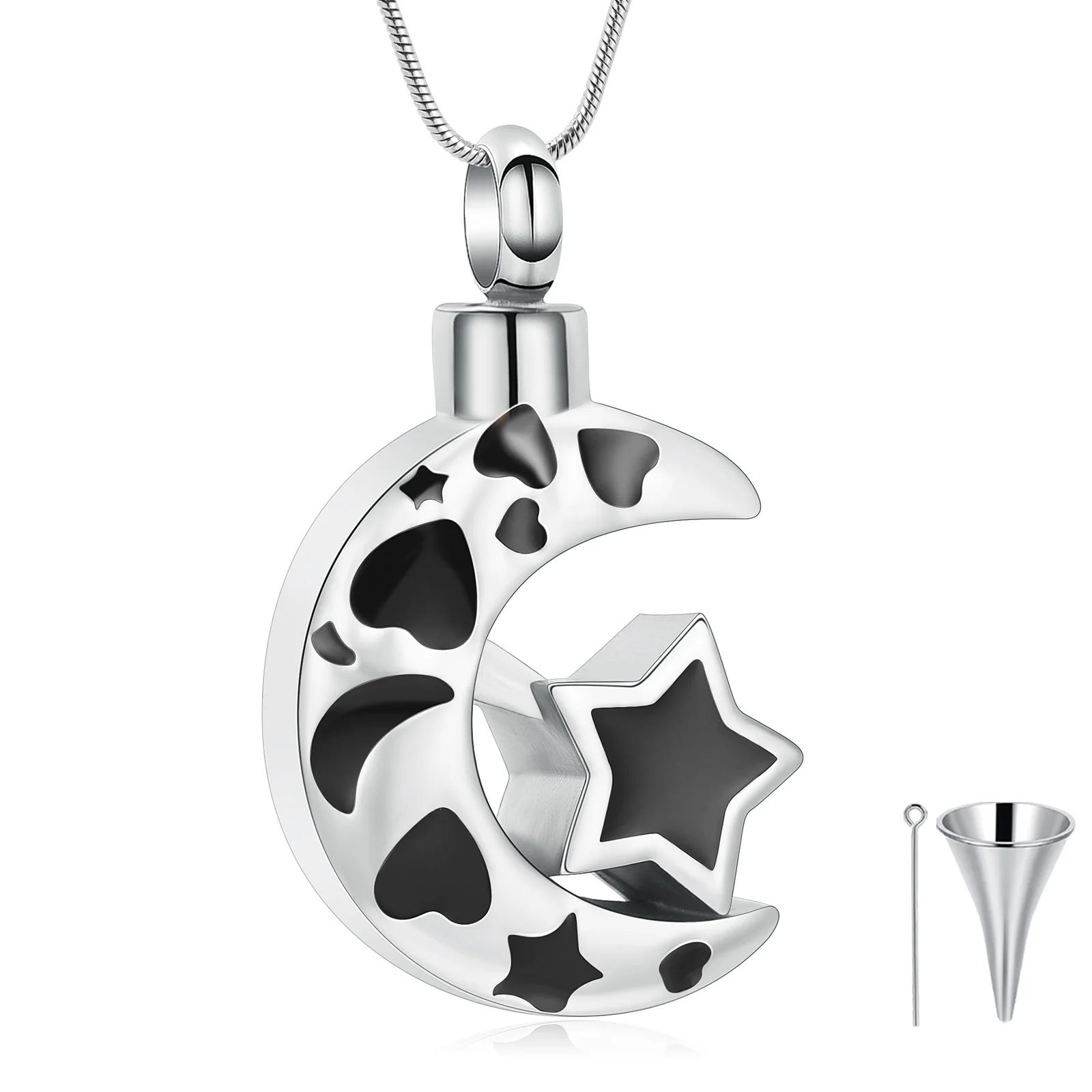 

IJD9771 Moon hanging stars, men's and women's jewelry pendants, commemorative carvings, stainless steel funeral urns