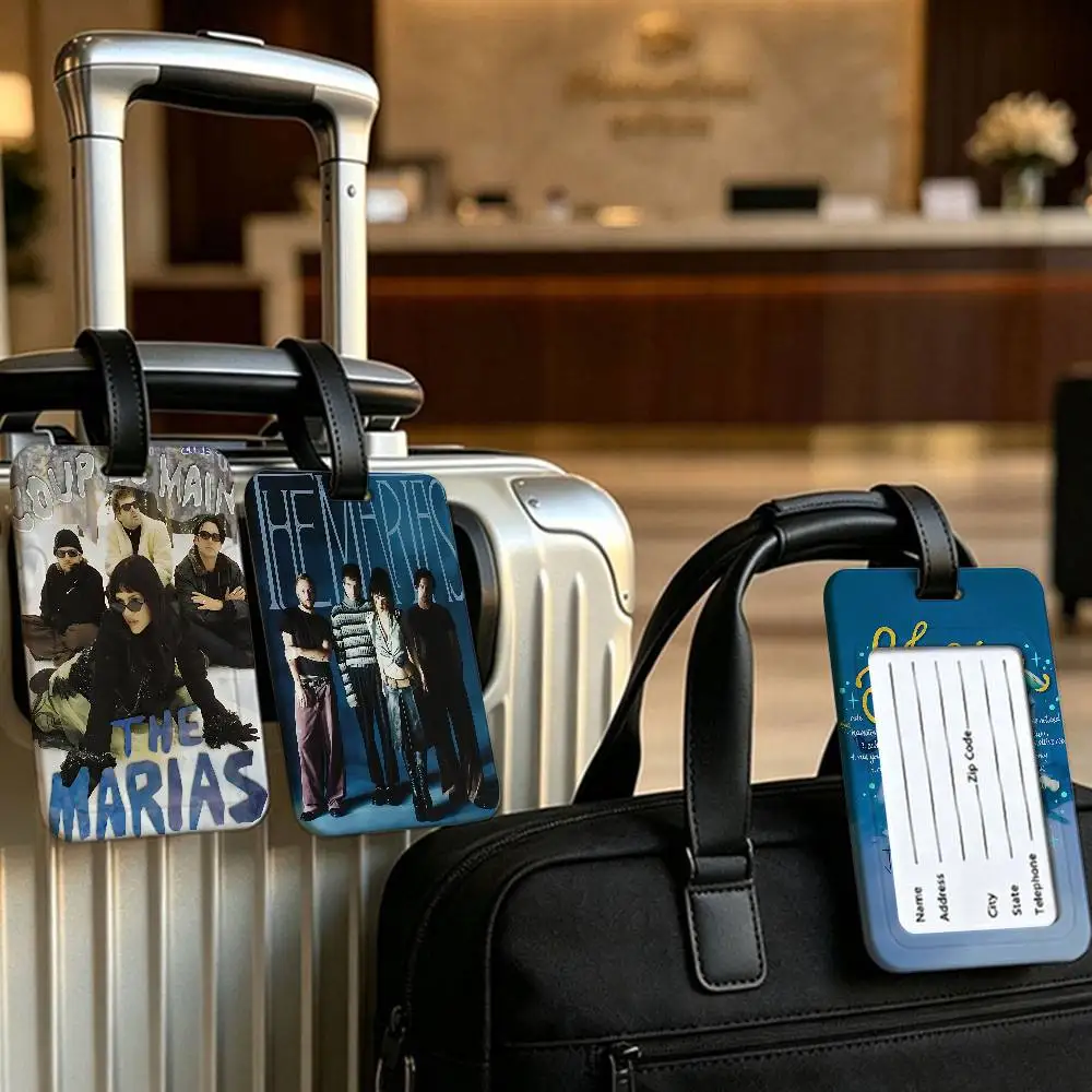 album art S-Submarine The Marias  Anti lost Travel Luggage Tag PVC ID Information Card Holder Baggage Label For Outdoor Trip