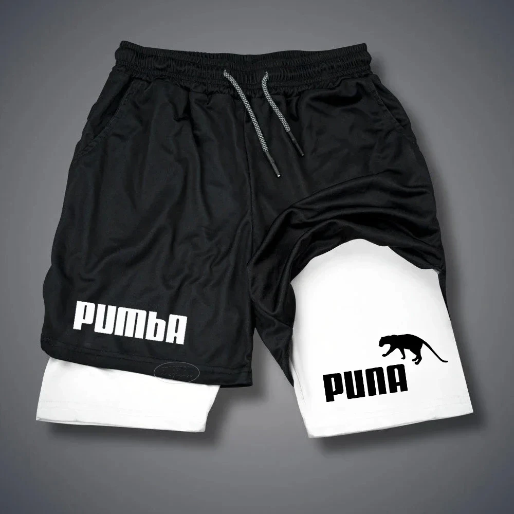 

Gym Fitness Sports Double-layer Breathable Shorts Men's Casualand Cycling Pants M-3XL Fashion Fitness Two-in-one Shorts Jogging