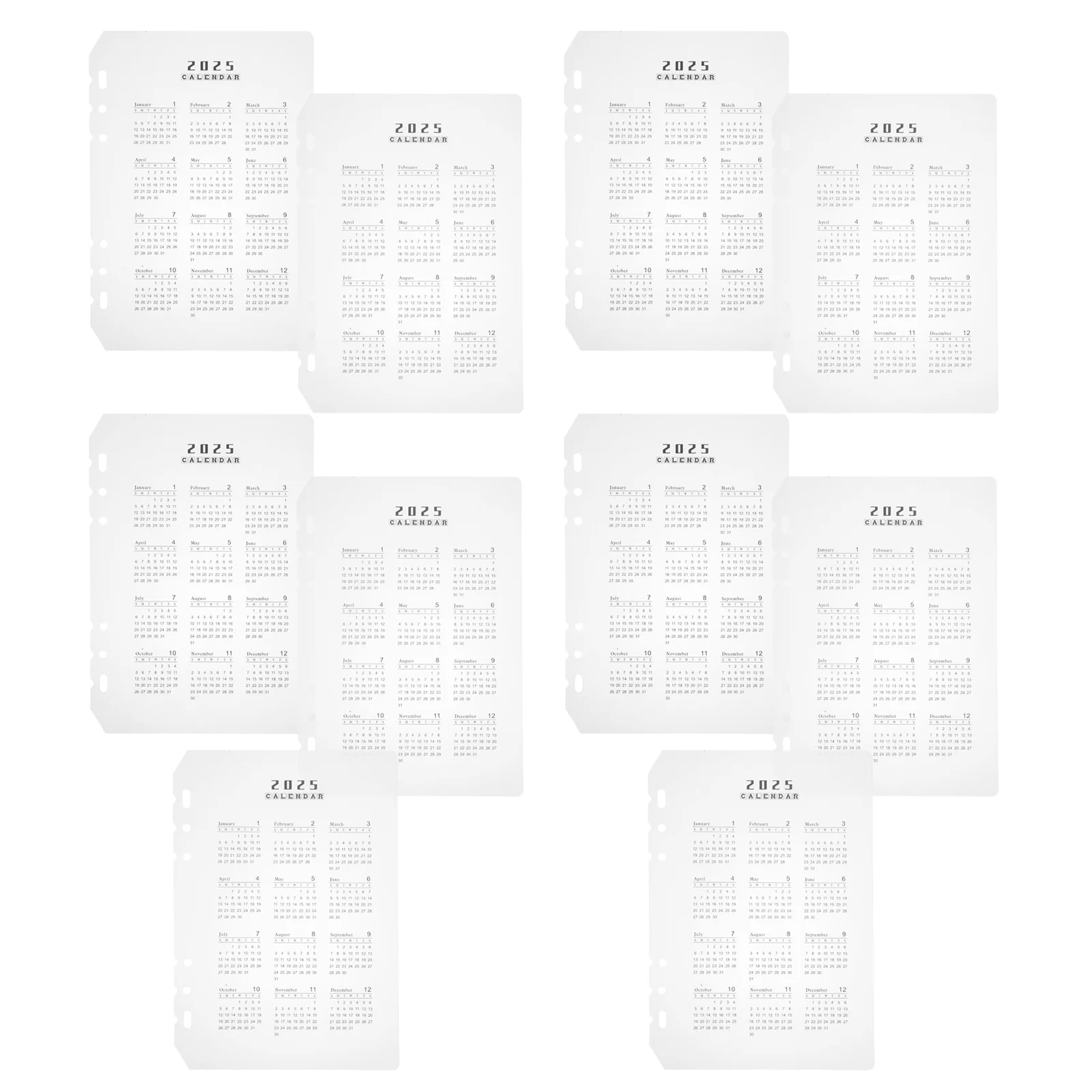 Planejador anual insere calendário fosco moldura a5 notebook prateleira barreira índices abas divisores acessórios mensais