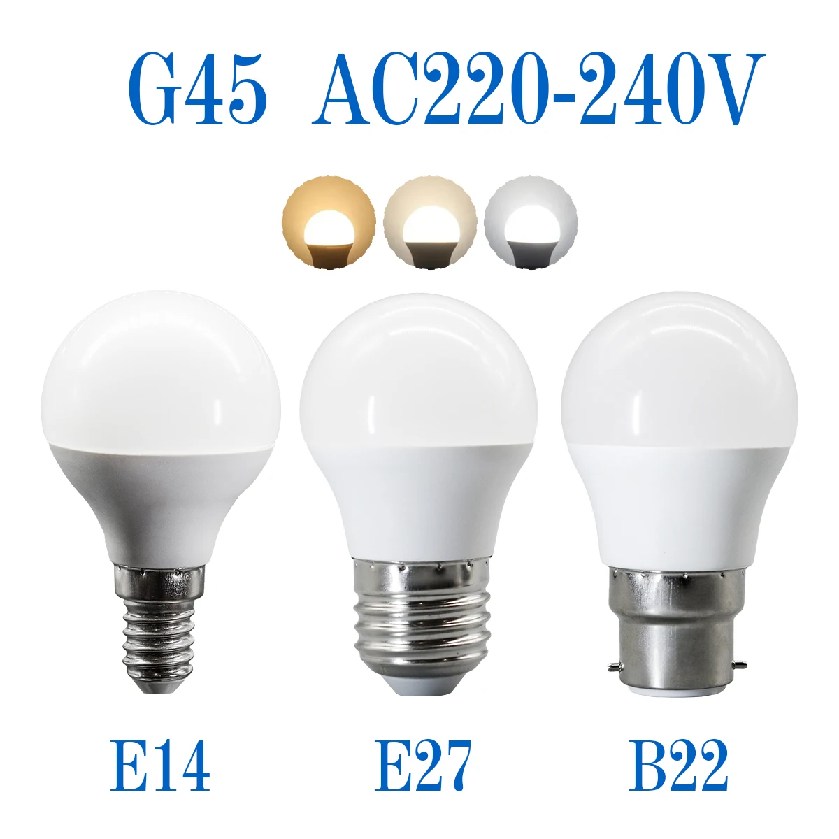 1-12Pack G45 LED Bulb E14 E27 B22 3-7W AC 220-240V Non-Flicker 3000K/4000K/6000K Mini Globe Bulb for Home Bedroom Kitchen