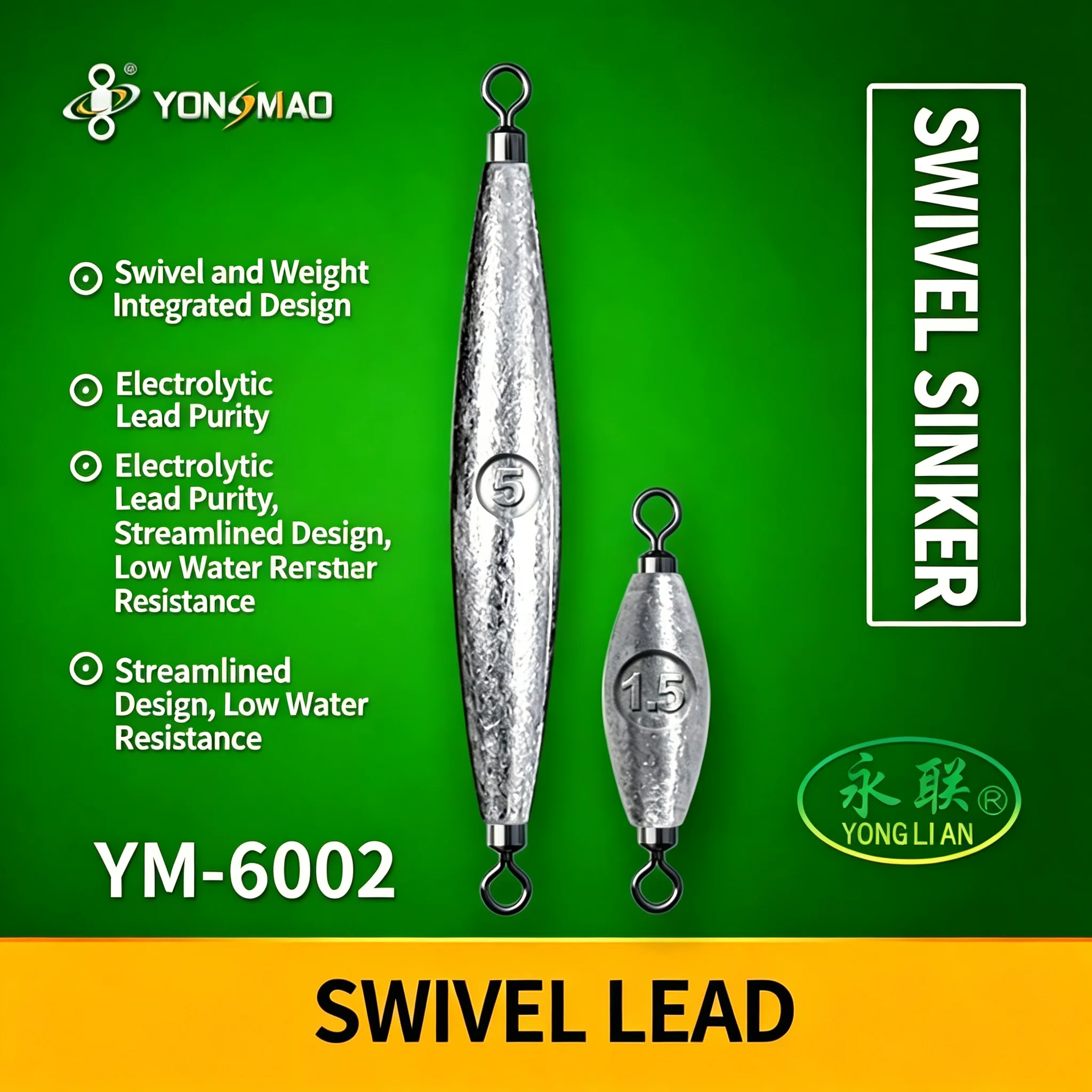 Fishing Equipment Lures - Swivel Sinker Weight Olive Shape Lead