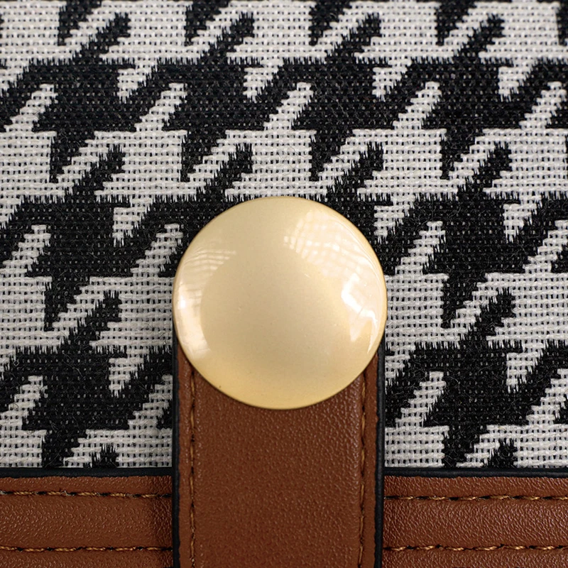 New Women's Three-Fold Wallet Short Hasp Houndstooth Wallet Student Minimalist Cute Card Holder Coin Purse Clutch Bag