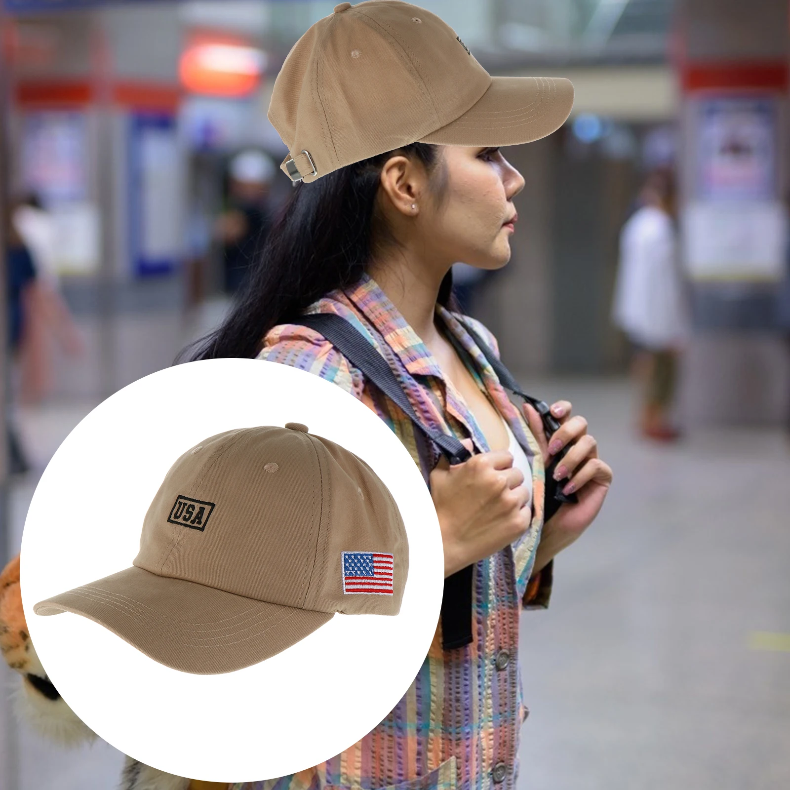 

American Flag Baseball Cap Cotton Hat for Men Women Adjustable UV Protection Patriotic Fashion Hat Independence Day Gift
