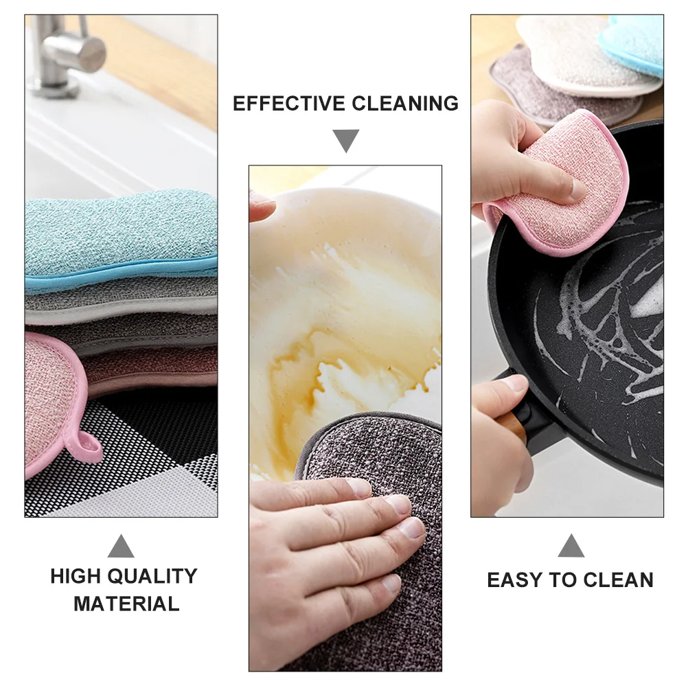 

10Pcs Non-Scratch Dishwashing Pad Strong Durable Cleaning Sponge for Pots Pans Sink Decontamination Tool Kitchen Cleaning Sponge