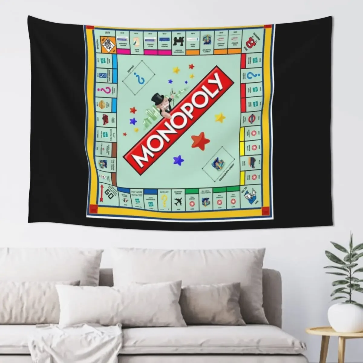 Monopoly Board Game Classic Tapestry Nordic Home Decor Decorative Wall Aesthetic Room Decors Tapestry