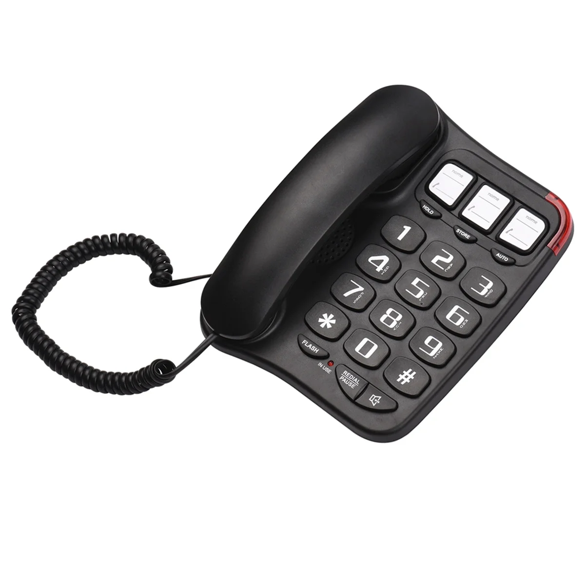 Large Button Wired Phone Desktop Fixed Phone Wall-Mounted Phone Supports Hands-Free/Redial/Flash Disconnect