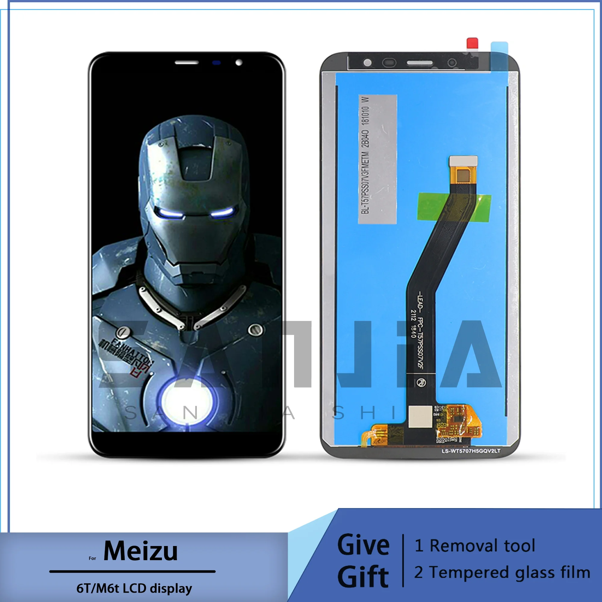 

For meizu m6t replacement lcd screen,me digitizer,phone case+6t tool,lcd screen with frame