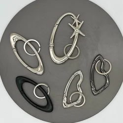 Y2K Punk Star Oval Essential Icon Carabiner Keychain Axe Shaped Mountaineering Car Key Ring Gothic Backpack Decor Korean Fashion