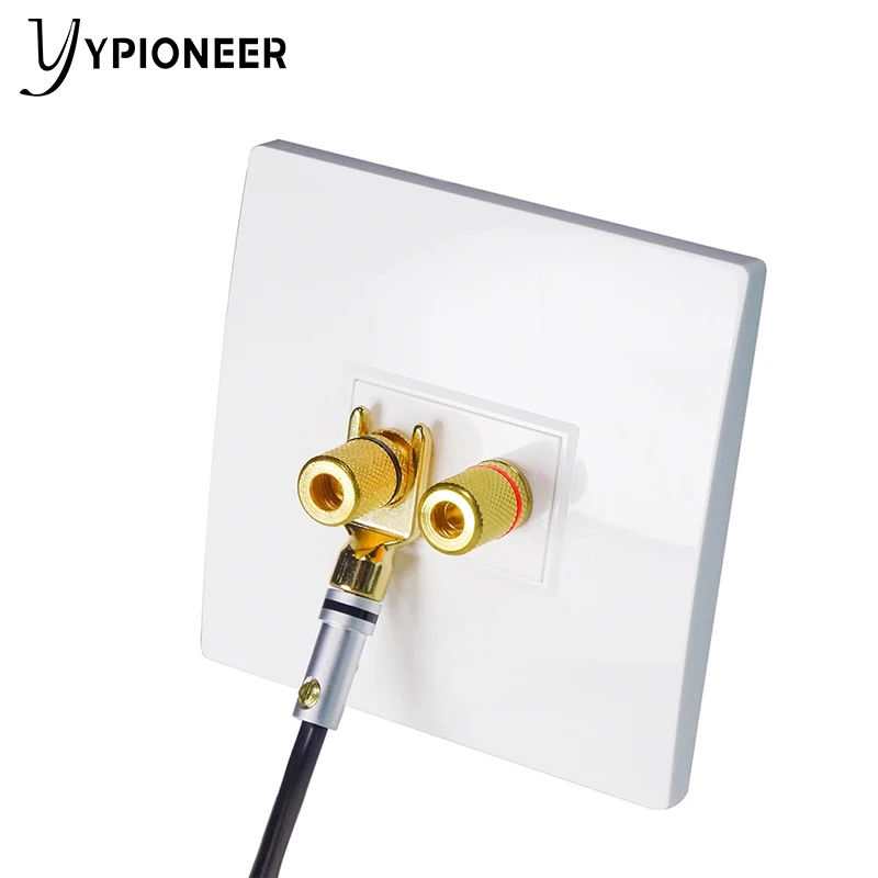 YPioneer P10087ขั้วต่อปลายแหลม8ชิ้น Y ปลั๊ก45องศาชุบทองตัวแปลงสัญญาณเสียงสกรูส้อมสำหรับสายลำโพง DIY