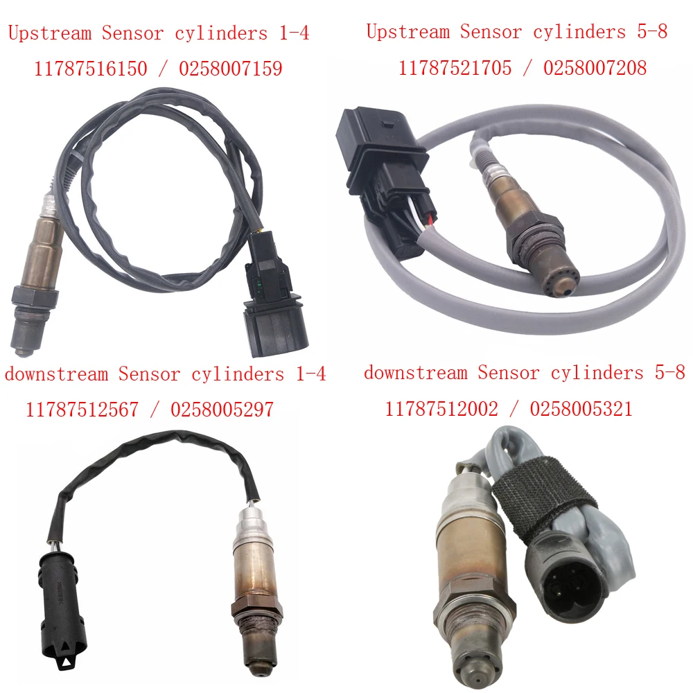 

4 шт. 11787521705 11787516150 11787512002 11787512567 Лямбда-зонд O2, датчик кислорода для BMW E60 E61 545i E63 E64 645Ci 735I 745I