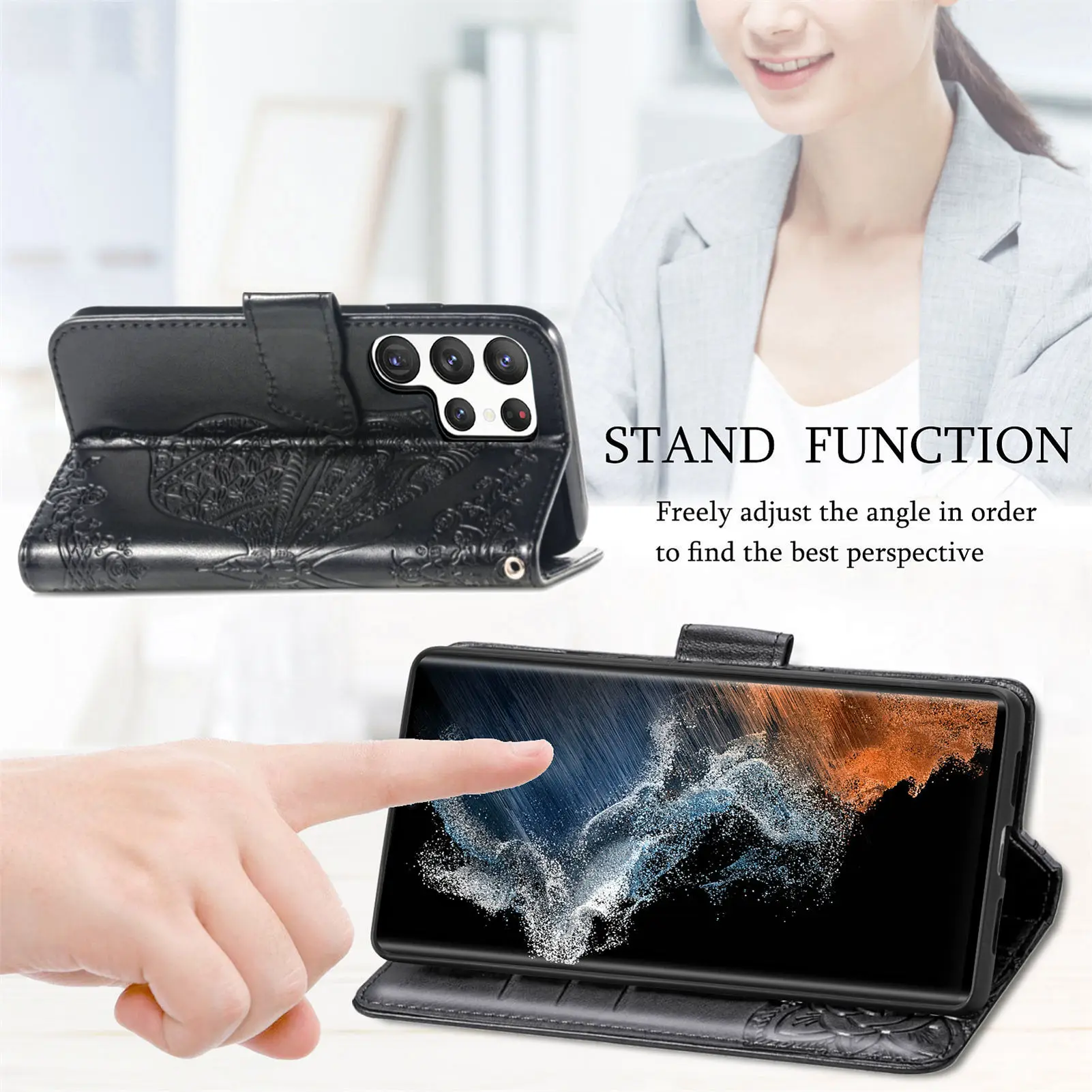 Suitable for Samsung S26 Ultra mobile phone, manual leather cover flip phone case, Galaxy S25FE anti-drop protection case view 3