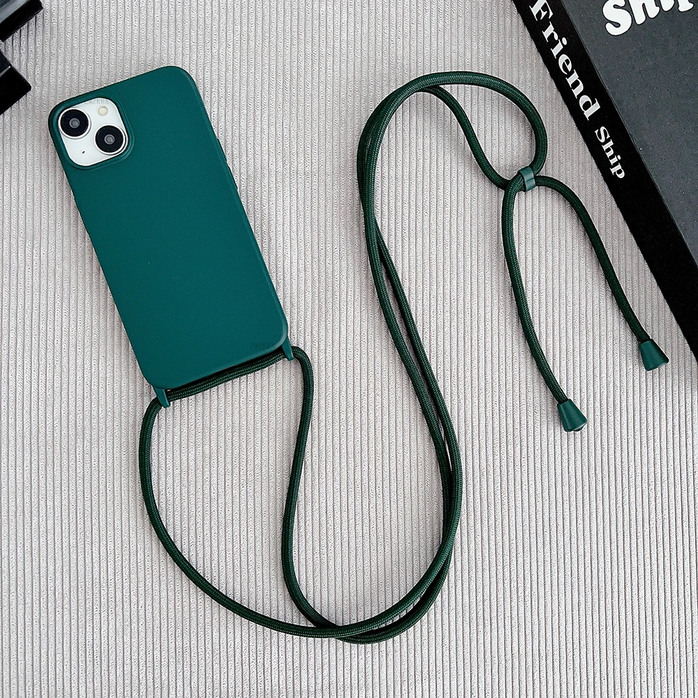 Crossbody-Lanyard-Schlauchhülle aus Flüssigsilikon für iPhone 16 Plus 11 12 Mini 18 17 15 14 13 Pro Max Air mit Halskettenband Weiche Hülle – Detail 17