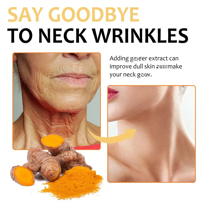 Turmeric Neck Firming Cream Fade Neck Lines Brighten Skin Moisturizing remover Wrinkle fine lines Anti Aging repair neck cream