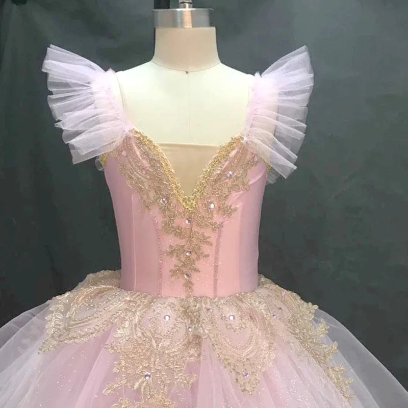 Falda de tutú de Ballet rosa para niños, falda de gasa de baile del lago de los Cisnes, vestido de Ballet para niña, disfraz de baile, vestido de princesa, Ropa de baile de rendimiento