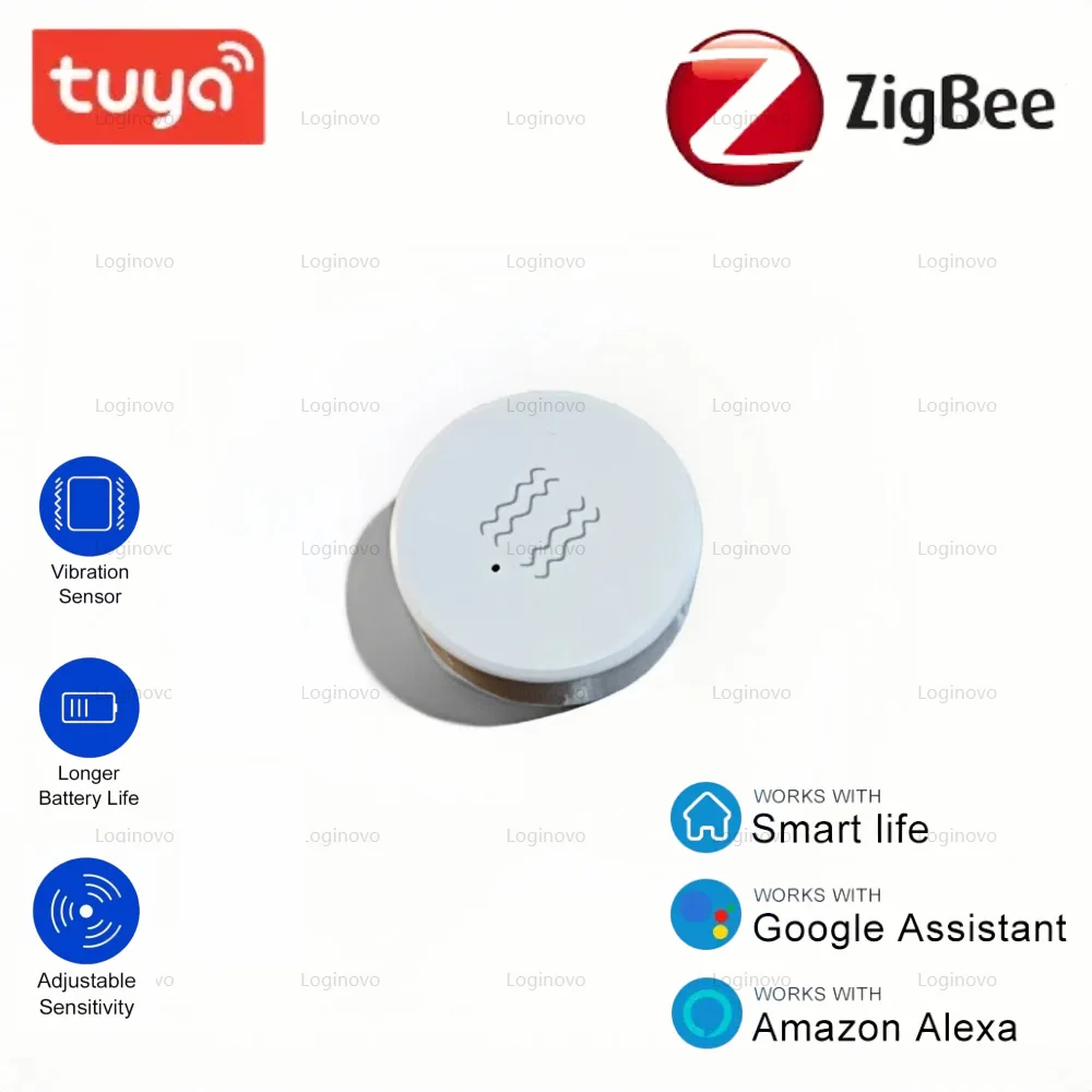 

Датчик вибрационного наклона ZigBee для двери, окна с осью XYZ, обнаружение охранной сигнализации для умного дома, совместимая с Tuya Smart Life