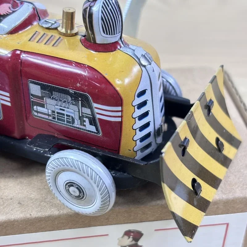 [Grappig] Klassieke collectie Retro Clockwork Wind up Metal Walking Tin bulldozer robot terugroepen Mechanisch speelgoed kerstcadeau voor kinderen