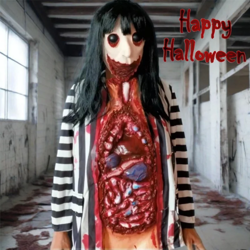 

Halloween Party Scary Body Latex Belly Bloody Skin Horror Large Intestine Realistic Prop for Spooky Decorations Cosplay Costume