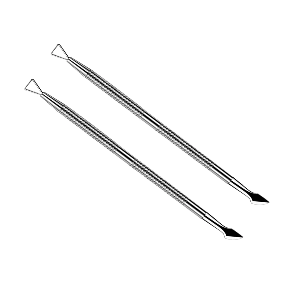 

2pcs Nail Cuticle Remover Double-End Stainless Steel Pusher Cuticle Cleaner Ergonomic Manicure Pedicure Tool For Uv Gel Acrylic
