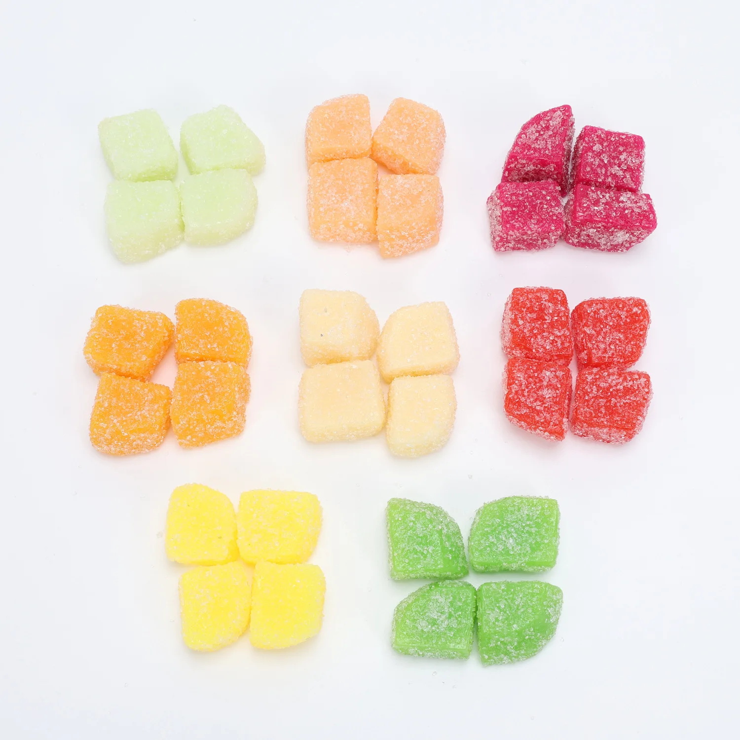 

5pcs PVC Simulation Fruit Candy Mango Kiwi Fruit Chunks Artificial Fake Food Model DIY Cake Decoration Handmade Accessories