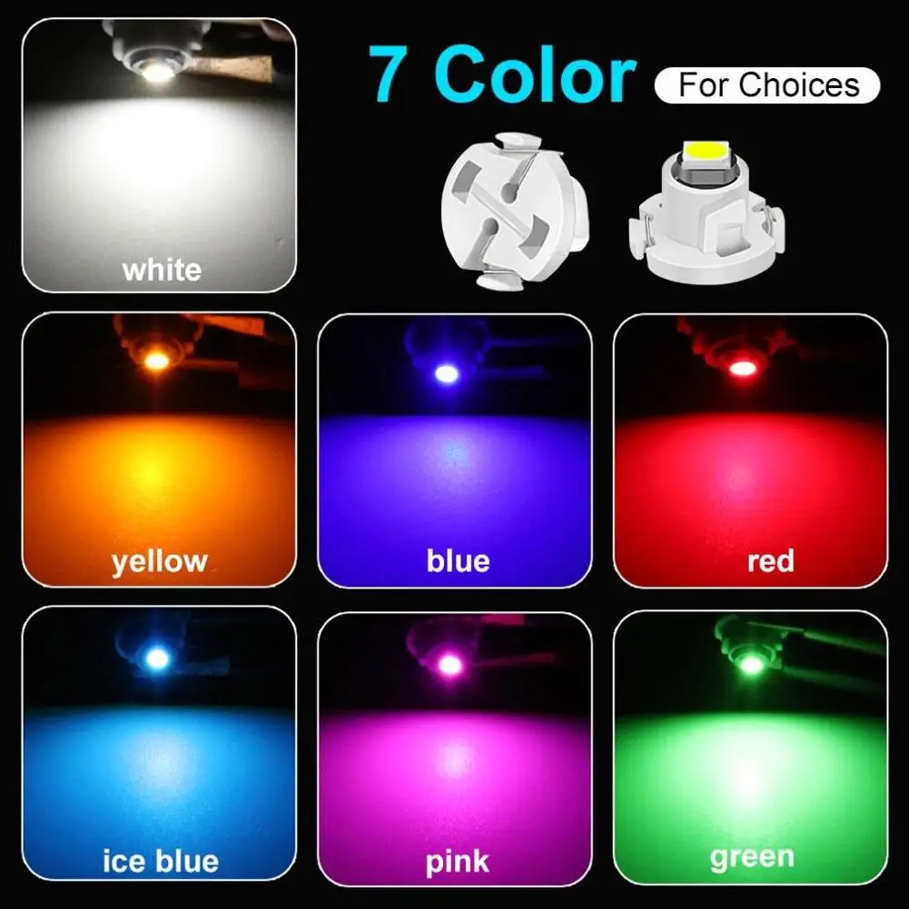 T3 LED Bulb T4.2 T4.7 LED 3030 SMD Chips DC12V Auto Dashboard Dash Lamp Warming Indicator Wedge Light 6000K Super Bright