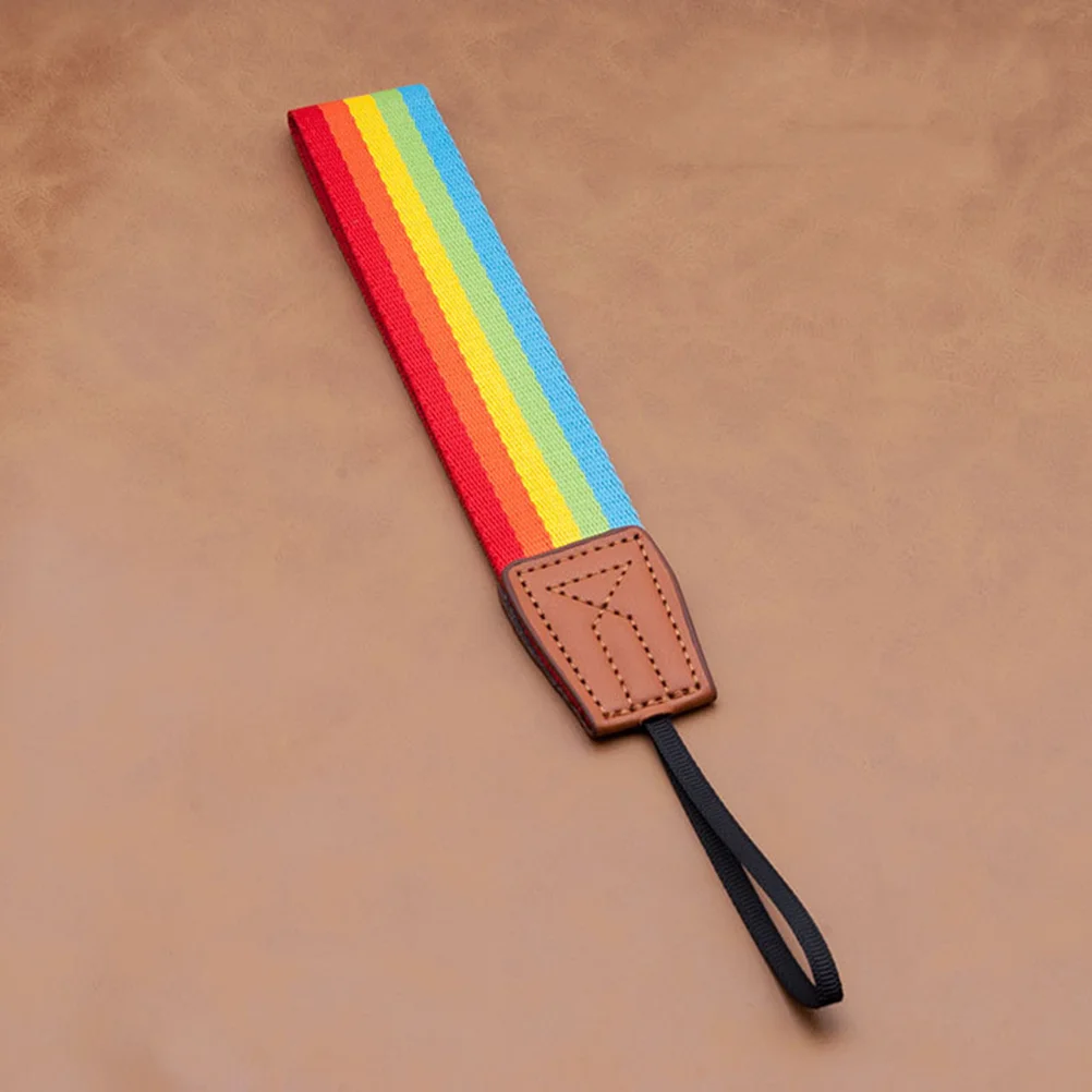 

Rainbow Stripe Camera Wristband Reinforced Safety Wrist Strap Hand Lanyard for Digital Mirrorless Instant Cameras