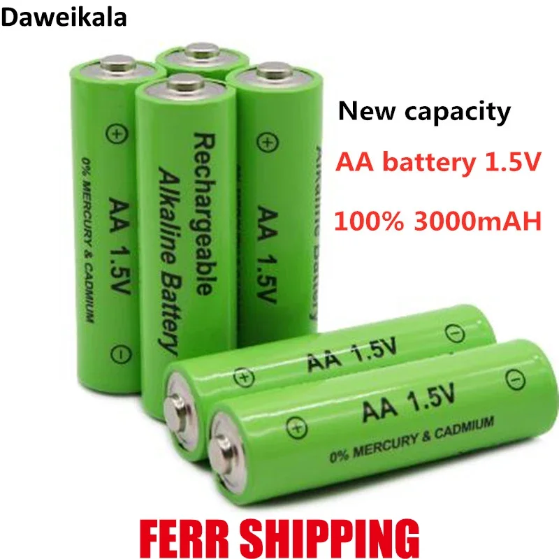 Daweikala-Bateria Recarregável AA, 3000 mAh, 1.5 V, AA Bateria para Relógios, Ratos, Computadores, Brinquedos, assim por diante, Novo