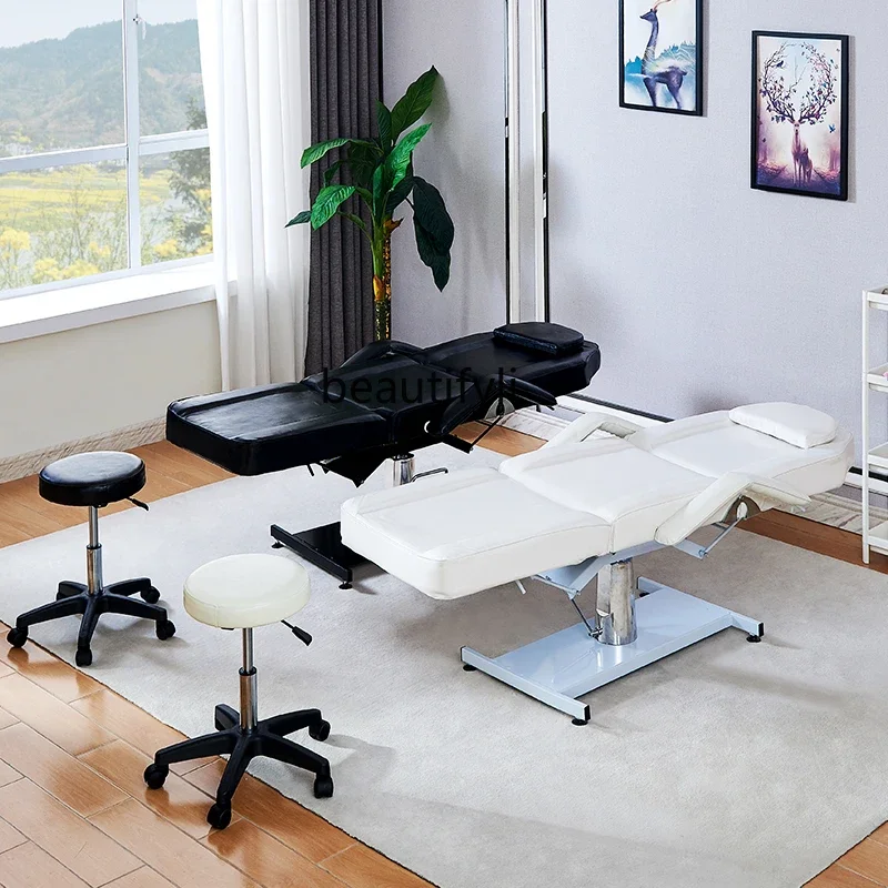 Beauty Salon Folding Facial Bed Multifunctional Tattoo Couch Hydraulic Lifting Beauty Tattoo Bed