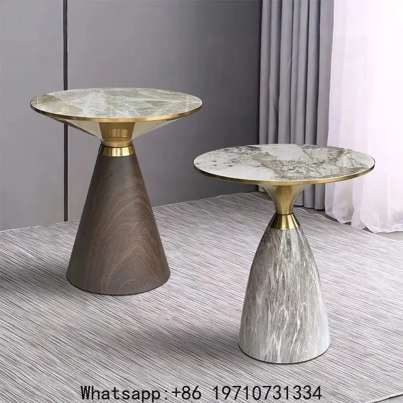 

Nordic Light Luxury Round Coffee Table Modern Exquisite Home Creative Corner Table Living Room Sofa Side Rock Plate Round Tables