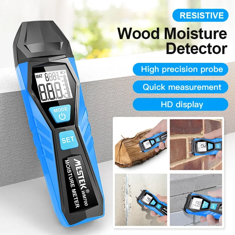 

-Two Pins Digital Wood Moisture Meter Hygrometer Timber Damp Detector Large LCD Display Wood Humidity Tester