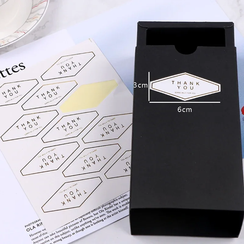 110pcs/pack Funny Golden Color With Polygon Cake Packaging Sealing Label Baking DIY Work Gift For Invitation