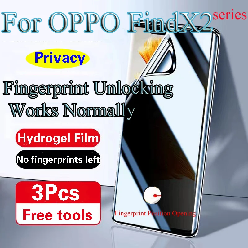 FindX2Pro Anti-peeping Hydrogel Film For OPPO FindX2 Pro Privacy Screen Protector Find X2Pro Fingerprint Unlocking Works