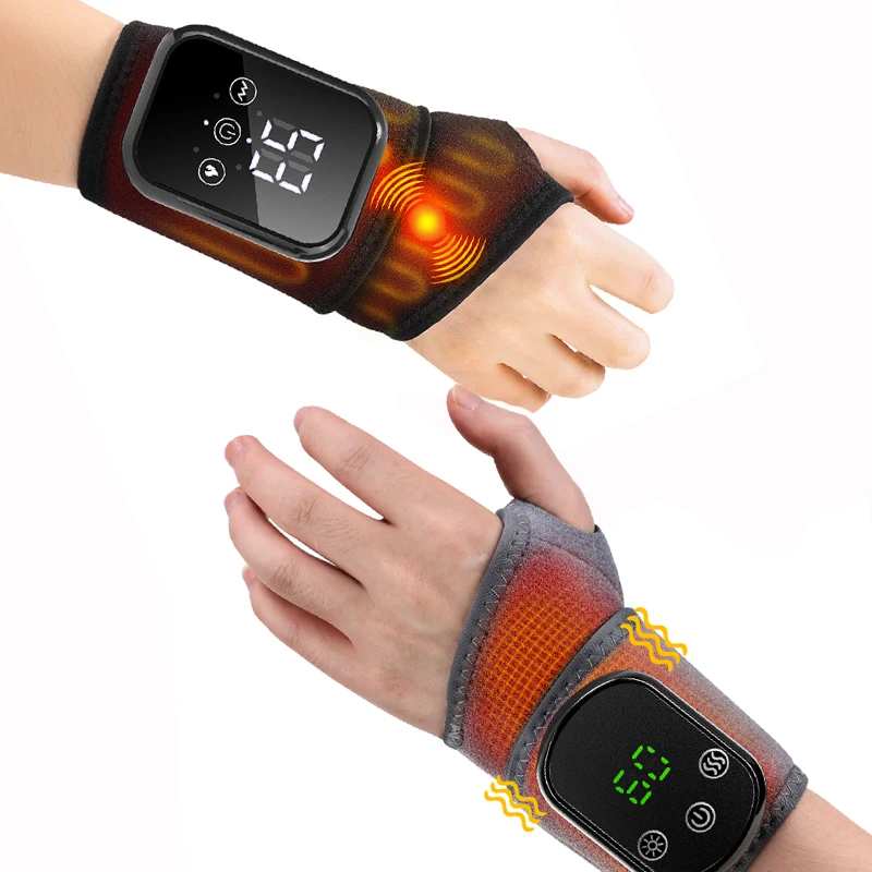 

Электрическая защита запястья с подогревом, 3 уровня, вибрационный массажер, 5 скоростей, температура, горячий компресс, защита запястья рук, здравоохранение