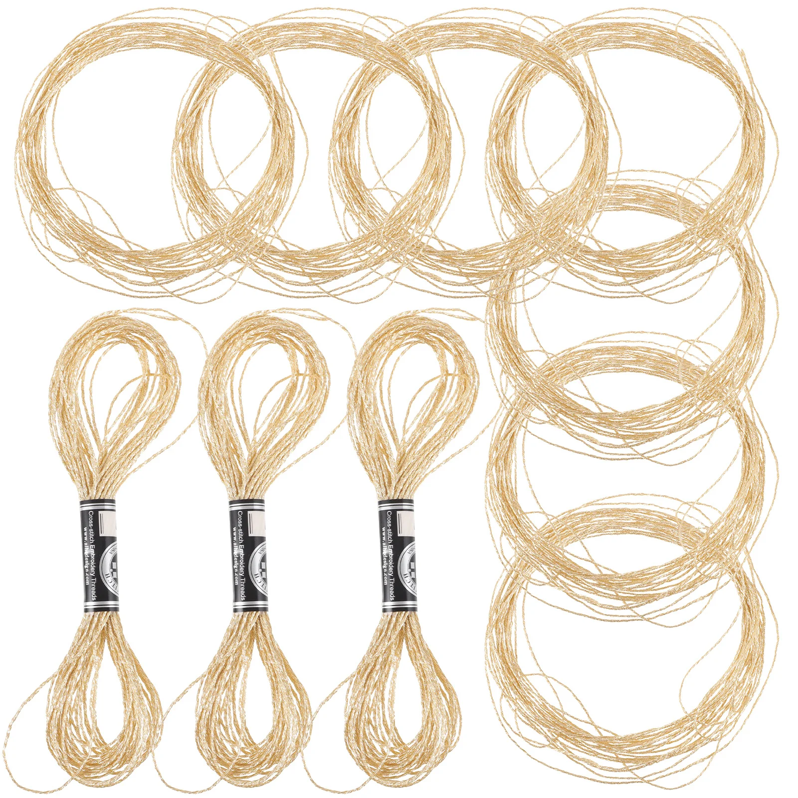 

12pcs 8 Meter 12 Strands Metallic Embroidery Set For Diy Sewing Crafts Glitter Needlework Household Use Sewing Thread Set