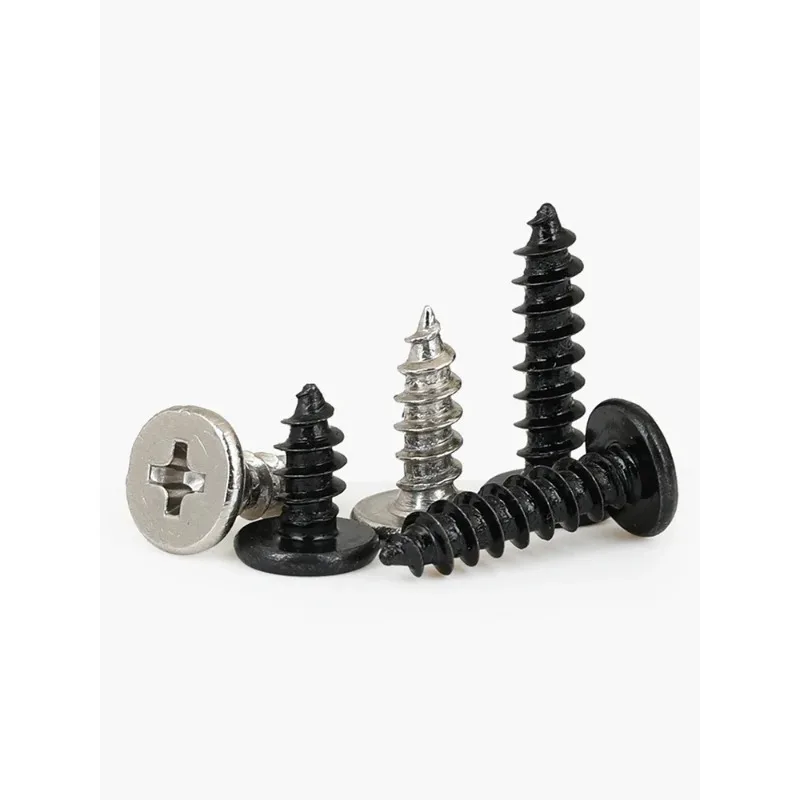 M1.2 M1.4 M1.7 M2 M2.3 M2.6 M3 M3.5 M4 Carbon Steel Cross  Super Ultra Thin Flat Wafer Head Self-tapping Wood Screw