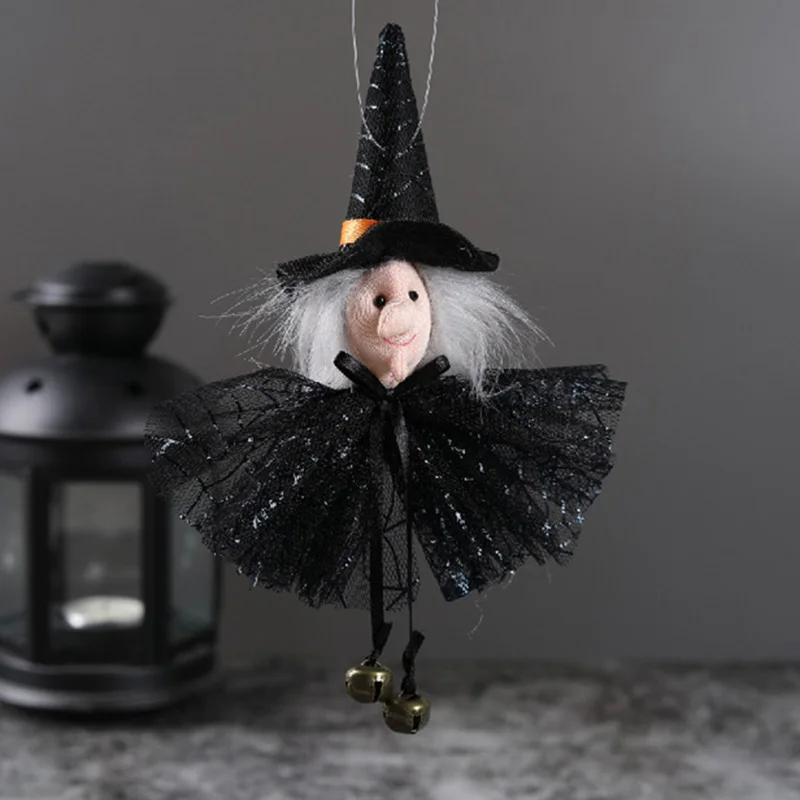 Halloween Ghost Witch Pendant Accessories Halloween Party Pendant Pumpkin Ghost Bell Accessories Festival Room Decoration Gifts