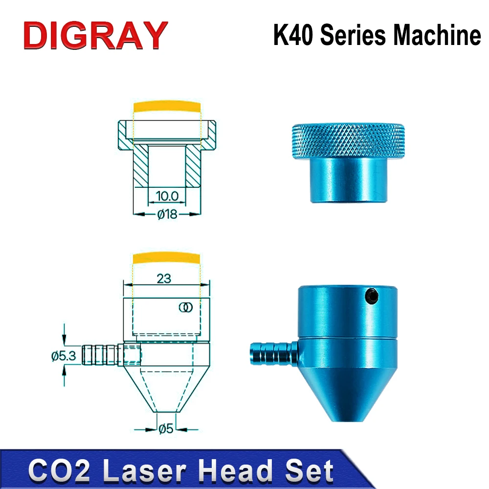 Imagem -05 - Diy Co2 Cabeça do Laser para K40 Série Gravura e Máquina de Corte Lente Diâmetro 12 mm 16 mm 18 mm fl 25.4 mm 50.8 mm Espelho 20 mm