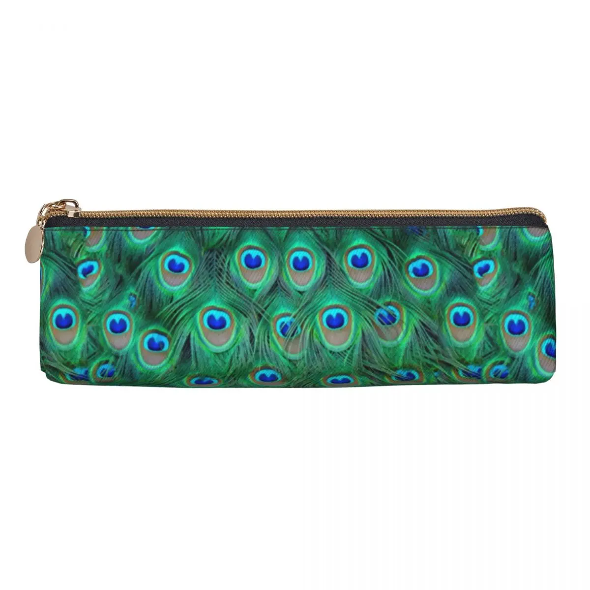 Fancy Peacock Feathers Pencil Case Cute Animal College Pencil Box Kids PU Leather Retro School Pencil Cases Stationery Organizer