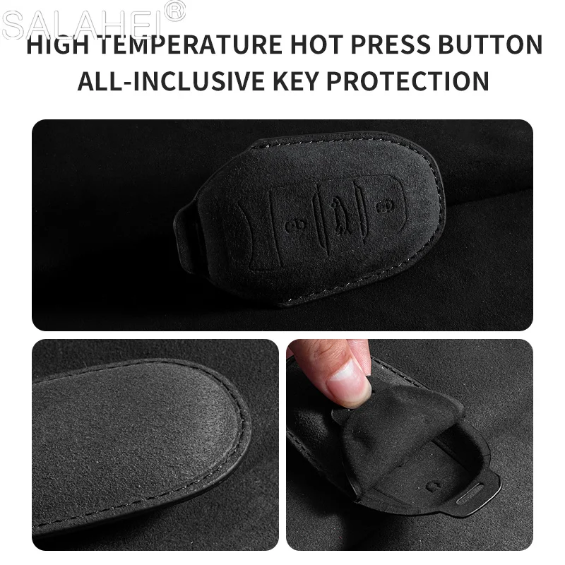 New Suede Car Key Case Cover Fob Holder for Peugeot 308 408 508 2008 3008 4008 5008 for Citroen C4 C6 C3-XR C4L Auto Accessories