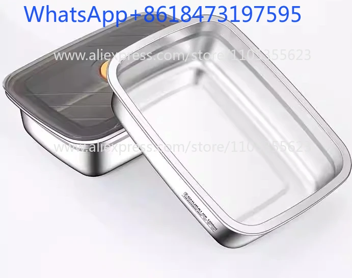 German food grade 316 stainless steel crisper, refrigerator freezer with lid, sealed box, sub-packing lunch box