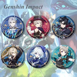 Game Genshin Impact Brooches Lyney Lynette Freminet Neuvillette Furina Badge Pin for Bag Backpack Gifts