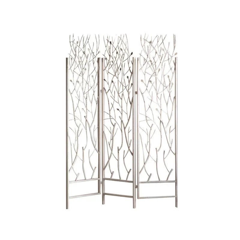 Wrought iron retro, old screen hotel shopping mall foldable, European personality creative B & B, entrance partition