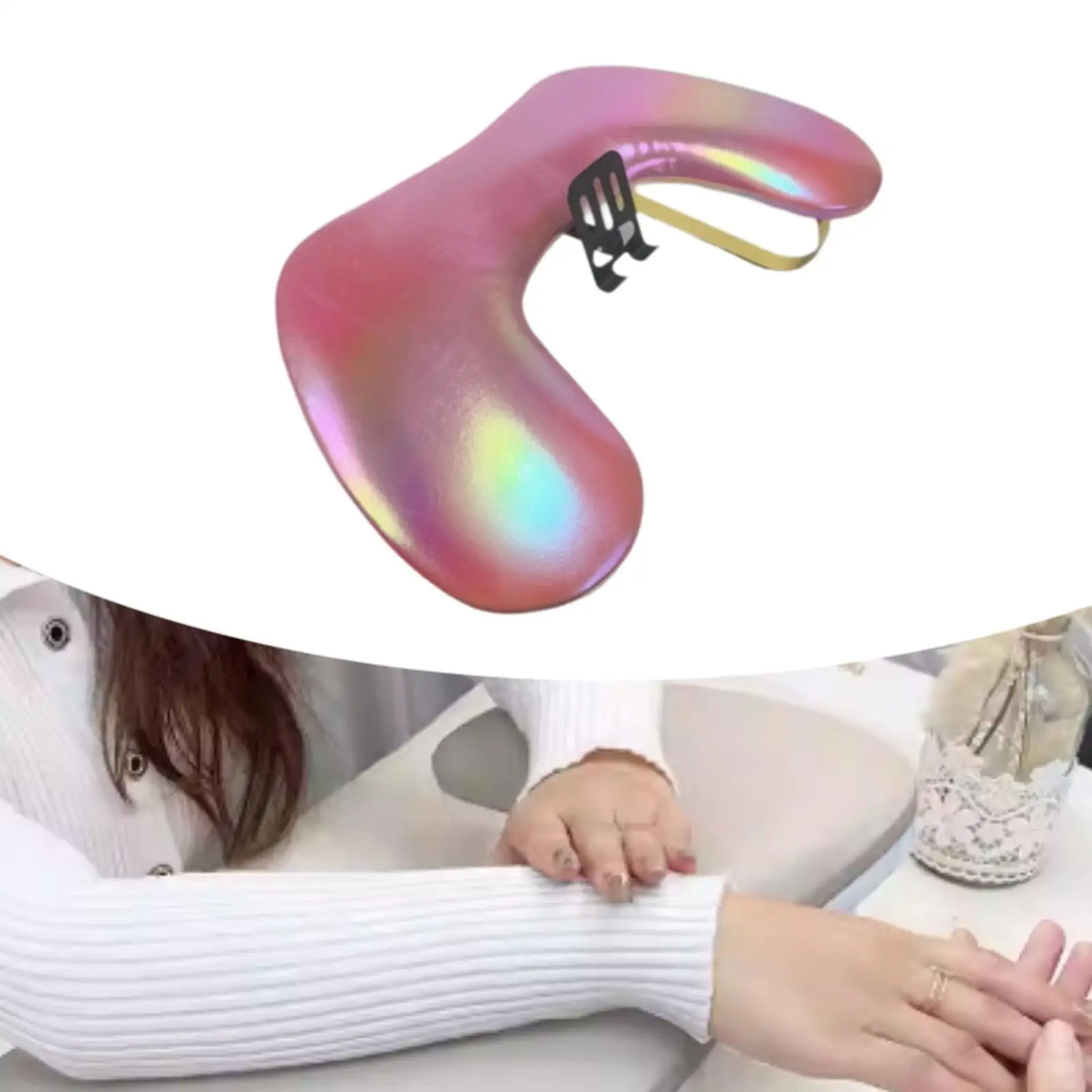 ネイルアートハンドレストアクセサリー、スマホホルダー付き、PUレザー、安定性、滑り止め、マニキュアネイルツール、メイクアップツール、女性へのギフト