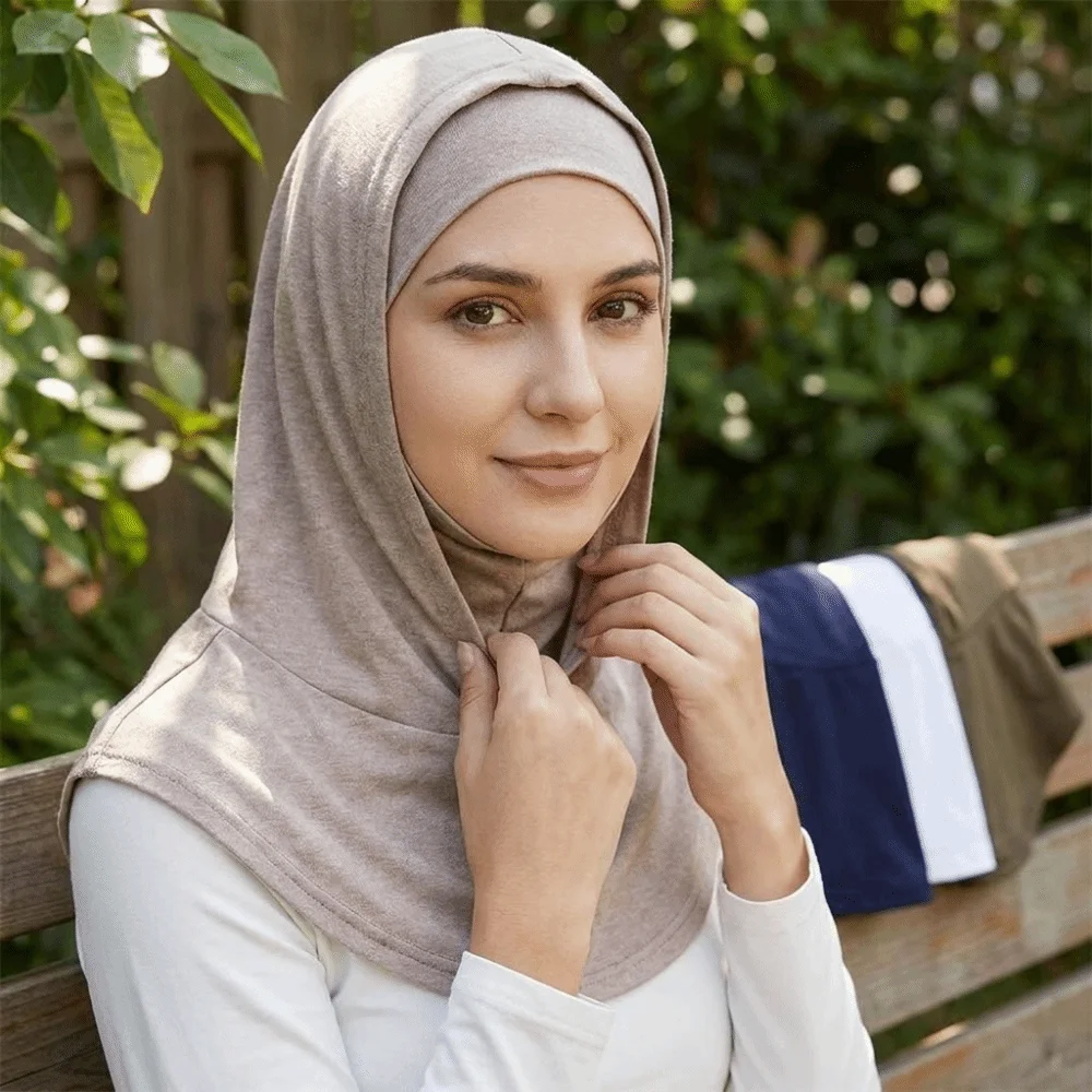 Breathable Elastic Hooded Scarf Multifunctional Stretch Integrated Base Headscarf Windproof Cotton Neck Cover Hat Base Layer
