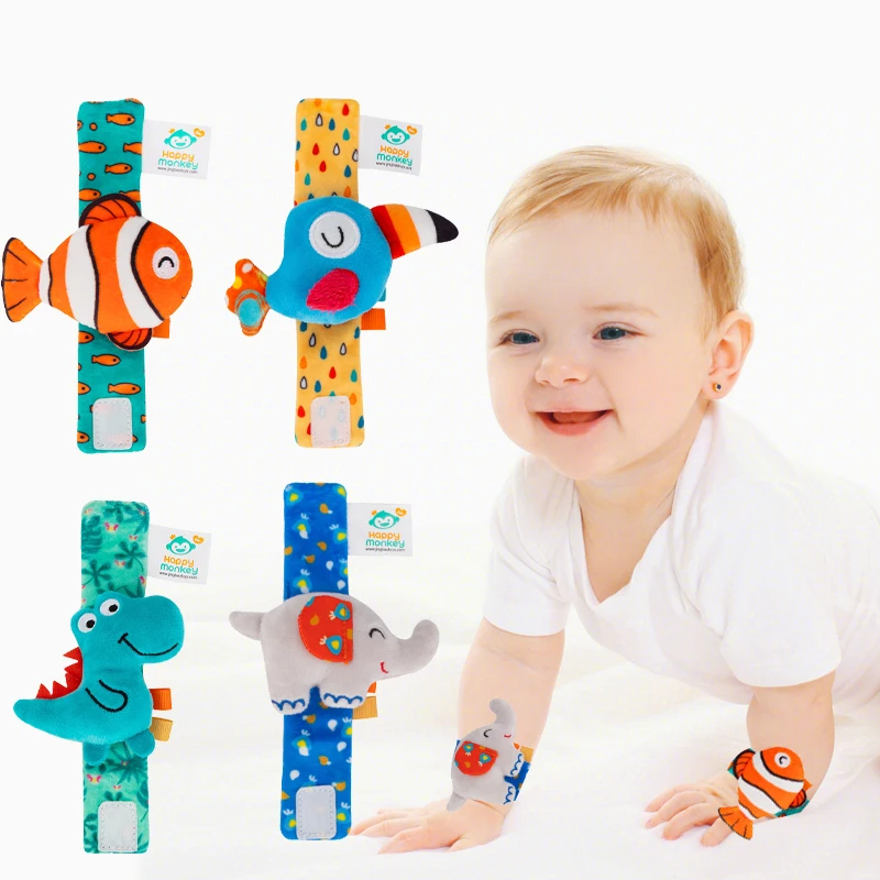 0-12 meses brinquedo do bebê dos desenhos animados alça de pulso chocalhos brinquedos educação precoce interação sensorial desenvolvimento pulseira chocalhos brinquedos