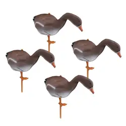 4Pcs Life Size Brown Swan Decoy Pond Decoration Floating Hunting