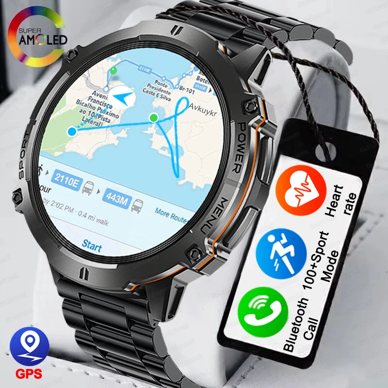

2025 Новые уличные военные умные часы для мужчин 1,73 дюйма AMOLED IP69K 5ATM Водонепроницаемые 1000 мАч Смарт-часы с супер большой батареей BT Call