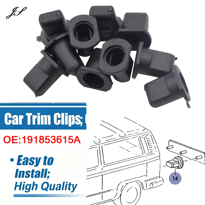 10pcs Rear Badge Grommets Clips Corners in the door fasteners for VW T4 Golf MK1 MK2 Scirocco MK2 Polo Jetta Vanagon 191853615A